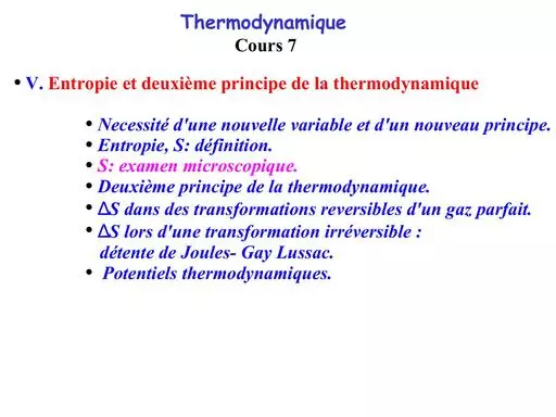 Cours thermodynamique 7