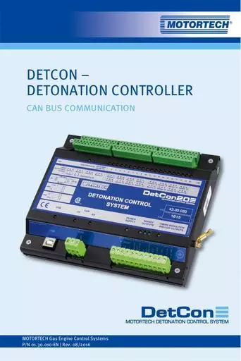 MOTORTECH Manual DetCon CAN Bus Communication 01 30 010 EN 2016 08 WEB1