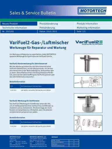 MOTORTECH Bulletin 2015 05 NPrd VariFuel2 Tools for Repair and Maintenance DE 1