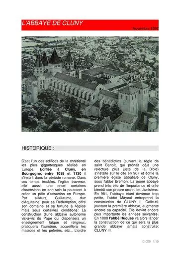 Article abbaye de Cluny