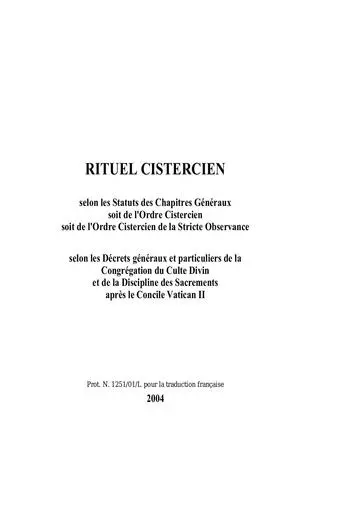 Rituel Cistercien 1998