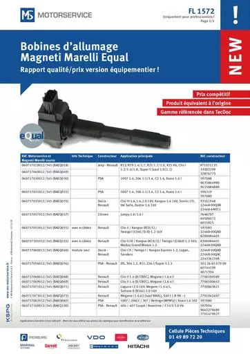 Bobines dallumage Magneti Marelli Equal 442612