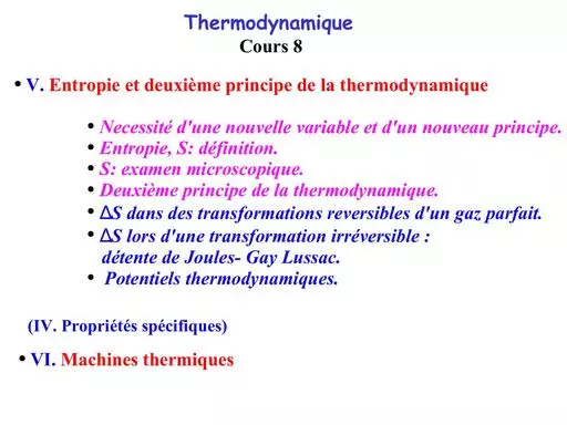 Cours thermodynamique 8
