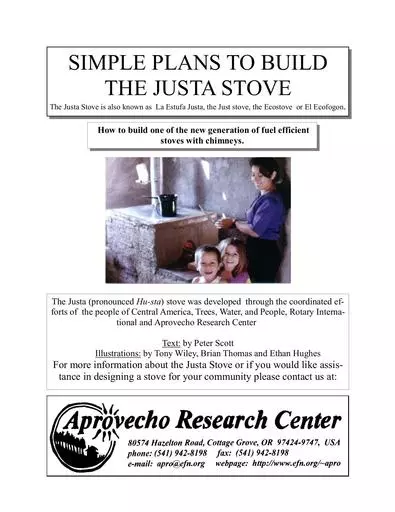 Simple plans to build the justa stove