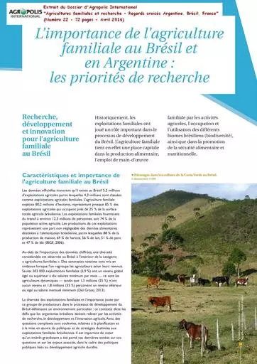 Agropolis 22   importance agriculture familiale bresil argentine