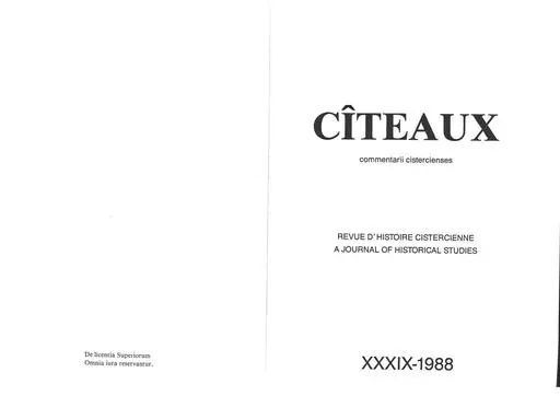 Citeaux revue d histoire cistercienne
