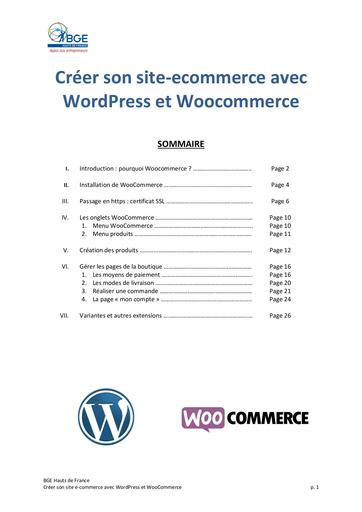 Guide de formation E Commerce woocommerce
