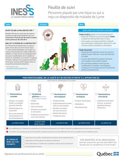 Lyme Feuille de suivi