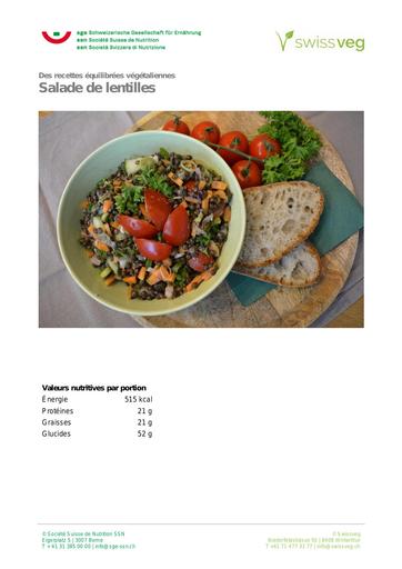 3 recette vegetalienne salade de lentilles