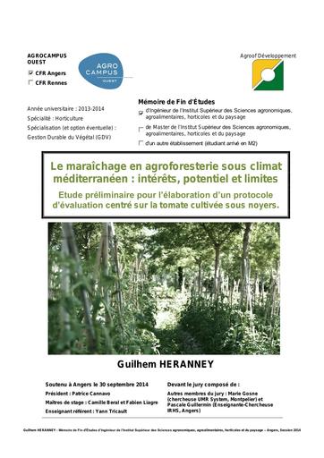 Memoire Guilhem Heranney AGROOF SCOP 2014