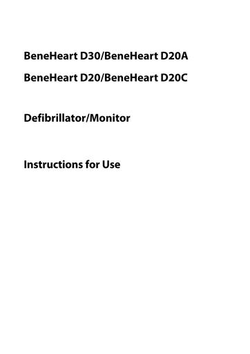 Mindray BeneHeart D30 D20 Instructions for Use 1 0