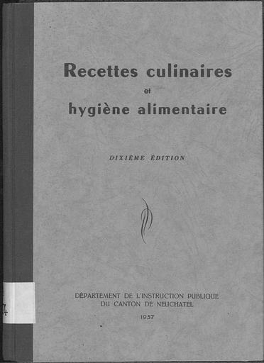 Recettes culinaires et hygiene alimentaire   1957