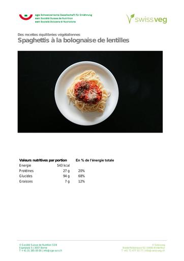 4  Recette Spaghettis à la bolognaise de lentilles
