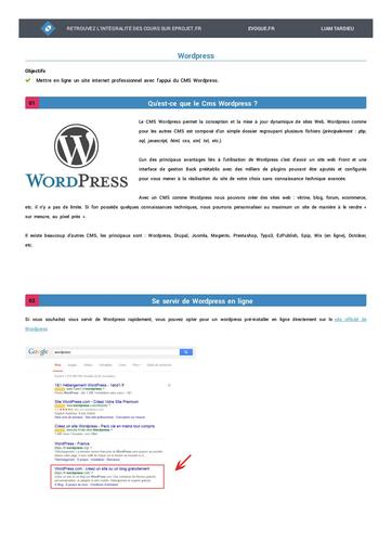 Wordpress support de cours