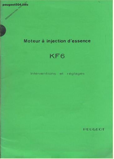 KF6 Peugeot 504 moteur injection essence