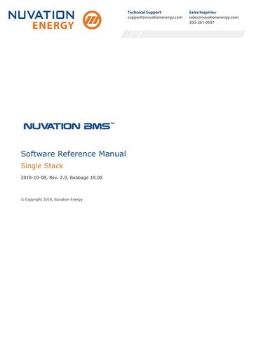 Nuvation BMS Software Reference Manual