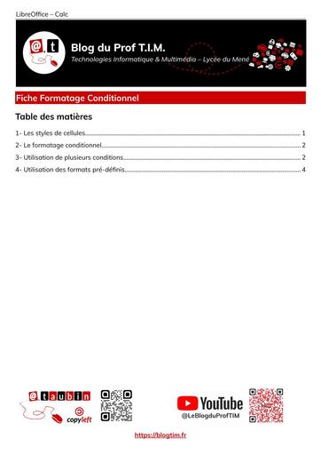 10 Formatage conditionnel 7 6