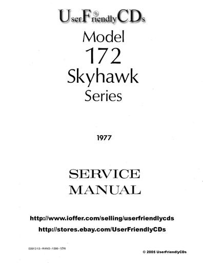 Cessna 172 Skyhawk Service Manual (1976)