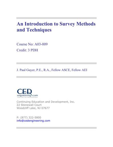 An Introduction to Survey Methods and Techniques R1