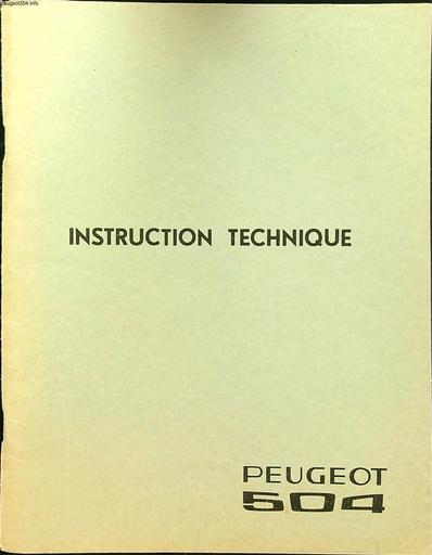 Peugeot 504 instruction technique