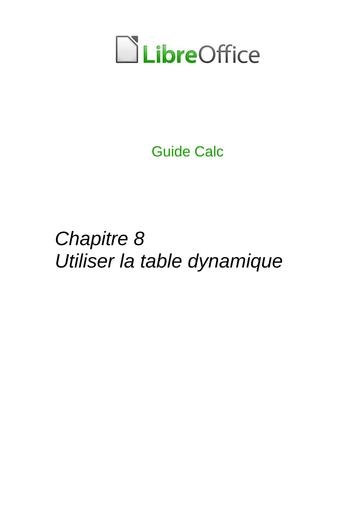 Libreoffice Table dynamique