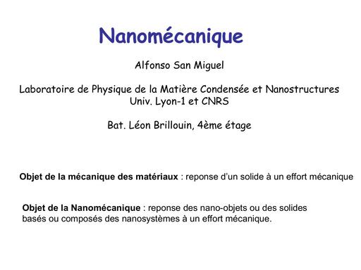 Cours nanomecanique 1