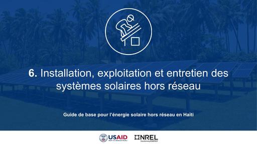 USAID NREL installation solaire pv isole