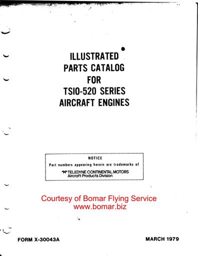 Continental TSIO 520 Parts Catalogue 1979