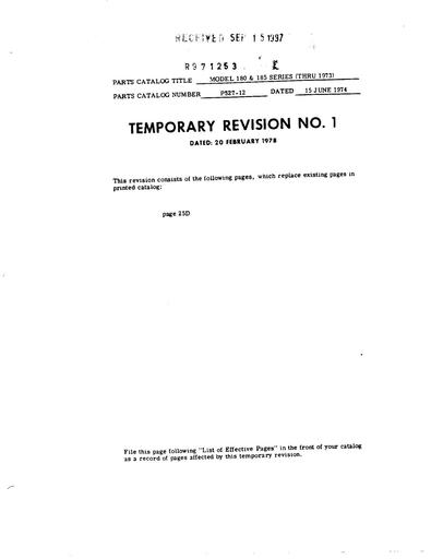 Cessna 180 182 1961 73 PartsManual