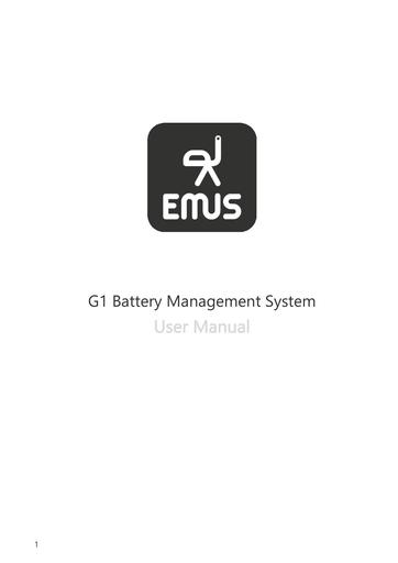 G1 BMS User Manual 1 5 0