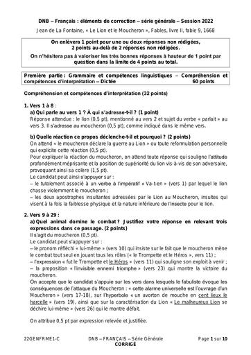 DNB francais 2022 Correction
