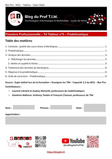 Td05 tableur problematique