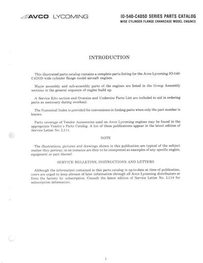 Lycoming IO 540 C4D5D Series Parts Catalog