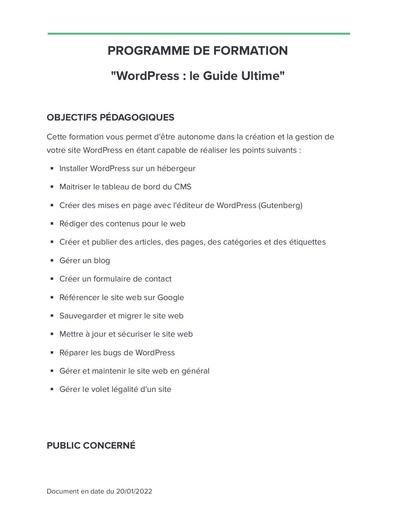 Programme wordpress le guide ultime
