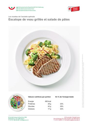 F Escalope de veau grillee salade de pates 2019