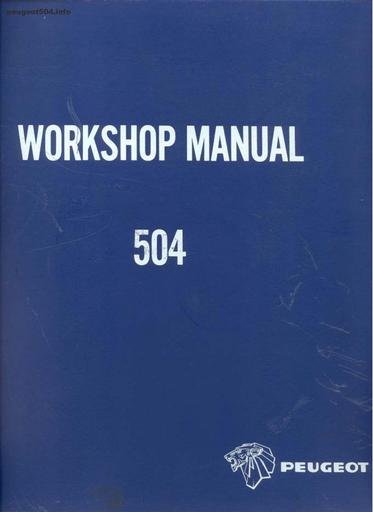 Peugeot 504 workshop manual