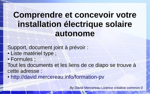 Support Atelier installation solaire autonome V1 0