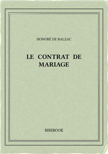 Balzac honore de   le contrat de mariage
