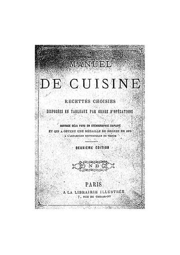 Manuel de cuisine 1873