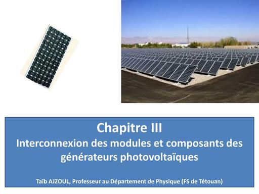 Chapitre I 3 composants installations solaires pv