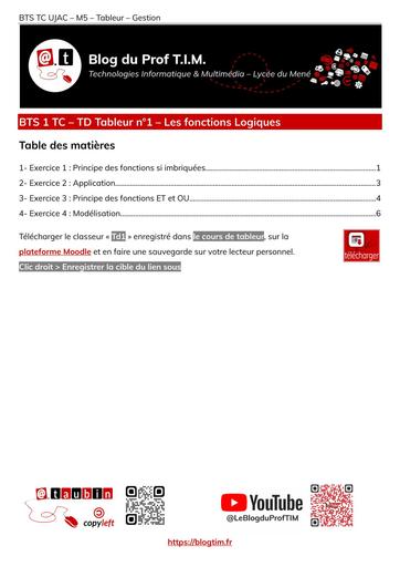 Td01 Tableur Logique