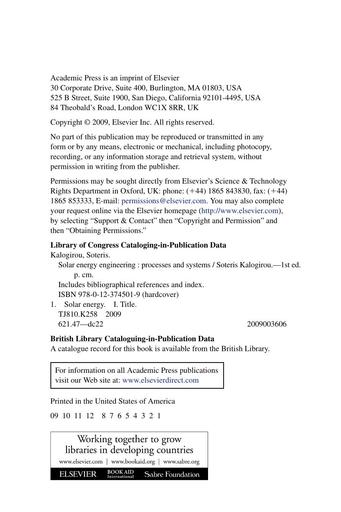 Solar Energy Engineering Processes and Systems