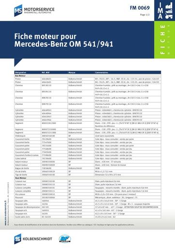Fiche moteur pour Mercedes Benz OM 541941 975835