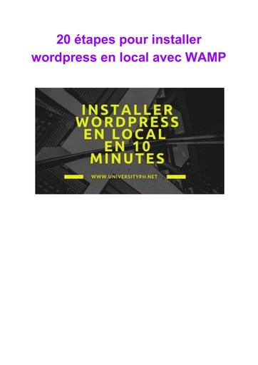 20 étapes pour installer wordpress en local avec WAMP