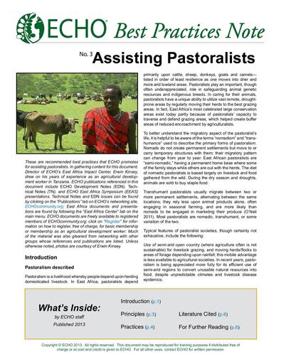ECHO bpn 3 assisting pastoralists