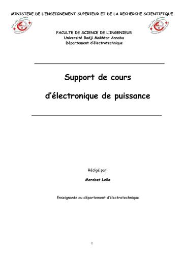 Cours electronique de puissance