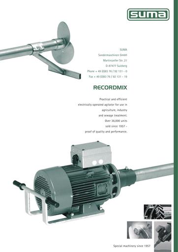 Suma Rekordmix Info Sheet Eng