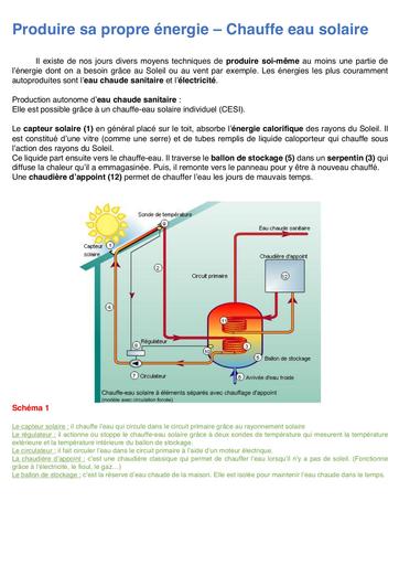 Chauffe eau solaire chaine energie corr